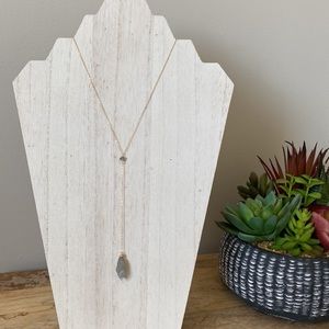 Raw Crystal Y necklace